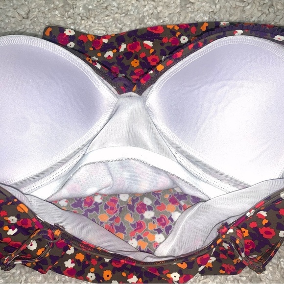 Boden Tankini Top Women’s Size 8 US Brown Multi Floral Swimwear Padded Shelf Bra - Picture 6 of 7